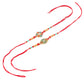 NVR Men Set of 2 Floral Design Red Artificial Stones & Beads Thread Rakhi Combo | Swadesiicart