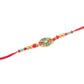 NVR Men Set of 2 Floral Design Red Artificial Stones & Beads Thread Rakhi With Roli Chawal Chandan & Mishri - Swadesiicart
