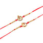 NVR Men Set of 2 Golden Red Religious Designer Ganesh Ji Thread Rakhi Combo | Swadesiicart