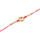 NVR Men Set of 2 Golden Red Religious Designer Ganesh Ji Thread Rakhi With Roli Chawal Chandan & Mishri | Swadesiicart