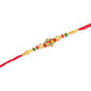 NVR Men Set of 3 Red & Gold Floral Design Artificial Stones and Beads Thread Rakhi Combo | Swadesiicart