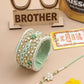 NVR Set of 2 Green Artificial Stones Bhaiya Bhabhi Rakhi Set, Combo for Rakshabandhan | Swadesiicart