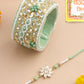 NVR Set of 2 Green Artificial Stones Bhaiya Bhabhi Rakhi With Roli Chawal Chandan & Mishri | Swadesiicart