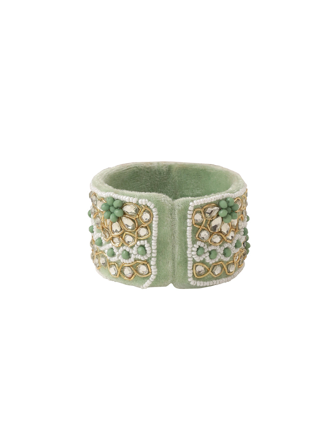 NVR Set of 2 Green Artificial Stones Bhaiya Bhabhi Rakhi With Roli Chawal Chandan & Mishri | Swadesiicart