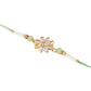 NVR Set of 2 Green Artificial Stones Bhaiya Bhabhi Rakhi With Roli Chawal Chandan & Mishri | Swadesiicart