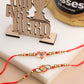 NVR Men Set of 2 Red & Gold Floral Design Artificial Beads Thread Rakhi Combo | Swadesiicart