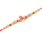 NVR Men Set of 2 Red & Gold Floral Design Artificial Beads Thread Rakhi Combo | Swadesiicart