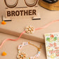 NVR Set of 2 Peach Color Artificial Stones & Pearls Bhaiya Bhabhi Rakhi Combo | Swadesiicart