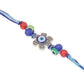 NVR Set of 2 Blue Evil Eye & Peacock Design Artificial Beads Bhaiya Bhabhi Rakhi Combo | Swadesiicart