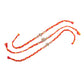 NVR Men Set of 3 Red & Yellow Kundan Studded Floral Design Thread Rakhi with Roli Chawal Chandan & Mishri - Swadesiicart