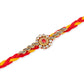 NVR Men Set of 3 Red & Yellow Kundan Studded Floral Design Thread Rakhi Combo | Swadesiicart