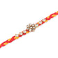 NVR Men Set of 6 Red & Yellow Kundan Studded Floral Design Thread Rakhi Combo | Swadesiicart