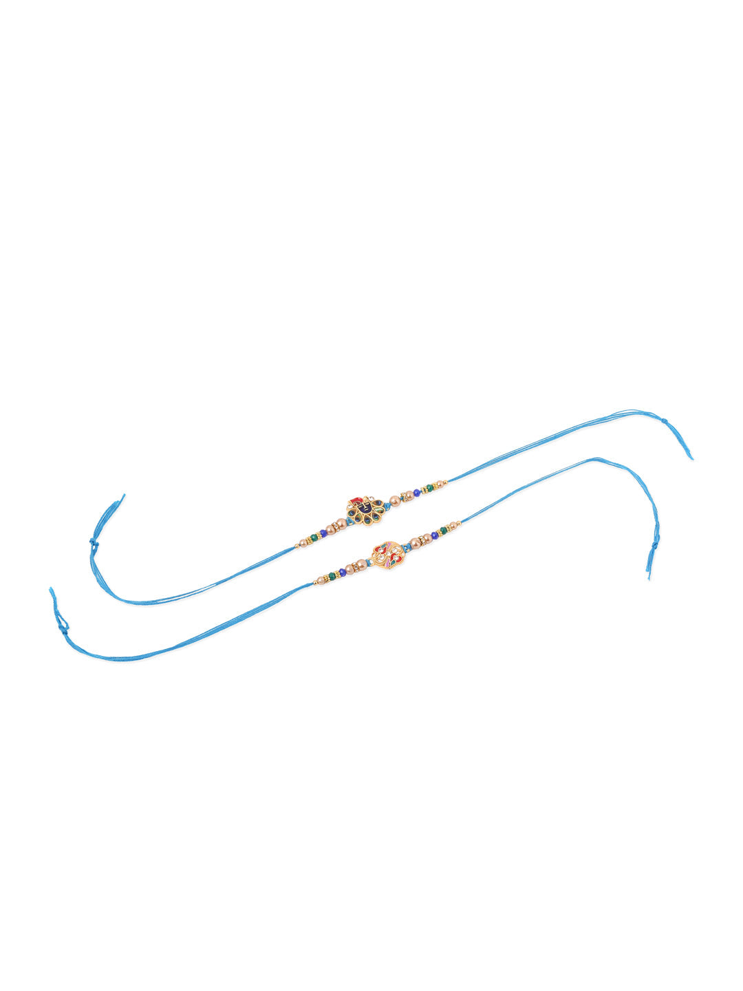 NVR Men Set of 2 Blue Artificial Stones & Beads Thread Rakhi, Combo for Rakshabandhan | Swadesiicart