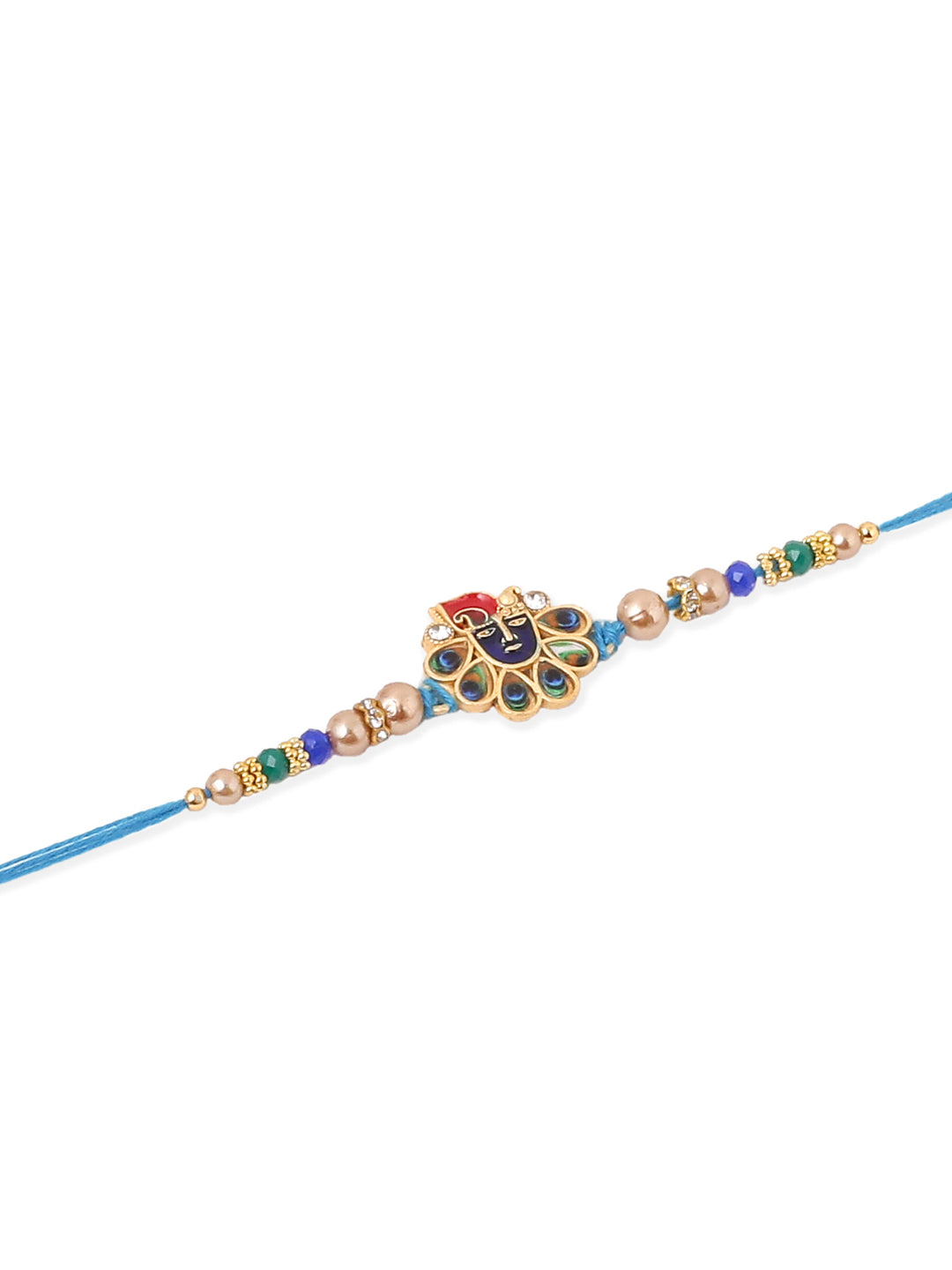 NVR Men Set of 2 Blue Artificial Stones & Beads Thread Rakhi, Combo for Rakshabandhan | Swadesiicart