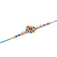 NVR Men Set of 2 Blue Artificial Stones & Beads Thread Rakhi with Roli Chawal Chandan & Mishri - Swadesiicart