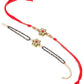 NVR Set of 2 Gold Toned Kundan Studded Floral Shape Bhaiya Bhabhi Rakhi Combo | Swadesiicart