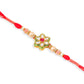 NVR Set of 2 Gold Toned Kundan Studded Floral Shape Bhaiya Bhabhi Rakhi Combo | Swadesiicart