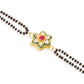 NVR Set of 2 Gold Toned Kundan Studded Floral Shape Bhaiya Bhabhi Rakhi with Roli Chawal Chandan & Mishri - Swadesiicart