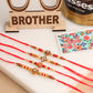 NVR Men Set of 4 Red Artificial Stones & Beads Floral Shape Thread Rakhi Combo | Swadesiicart