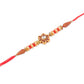 NVR Men Set of 4 Red Artificial Stones & Beads Floral Shape Thread Rakhi with Roli Chawal Chandan & Mishri - Swadesiicart
