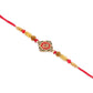 NVR Set of 2 Gold Toned Artificial Stones & Beads Om Design Bhaiya Bhabhi Rakhi with Roli Chawal Chandan & Mishri - Swadesiicart