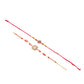 NVR Set of 2 Gold Toned Artificial Stones & Beads Om Design Bhaiya Bhabhi Rakhi with Roli Chawal Chandan & Mishri - Swadesiicart
