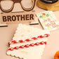 NVR Men Set of 2 Red Artificial Stones & Rudraksh Thread Rakhi, Combo for Rakshabandhan | Swadesiicart