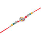 NVR Men Multicolor Artificial Stones & Beads Floral Design Thread Rakhi with Roli Chawal Chandan & Mishri - Swadesiicart