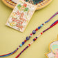 NVR Men Multicolor Evil Eye Artificial Beads Thread Rakhi with Roli Chawal Chandan & Mishri - Swadesiicart