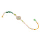 NVR Women Green Artificial Stones & Beads Floral Wraparound Rakhi with Roli Chawal Chandan & Mishri | Swadesiicart
