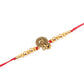 NVR Men Set of 3 Gold Toned Designer Ganesh Ji Thread Rakhi with Roli Chawal Chandan & Mishri - Swadesiicart