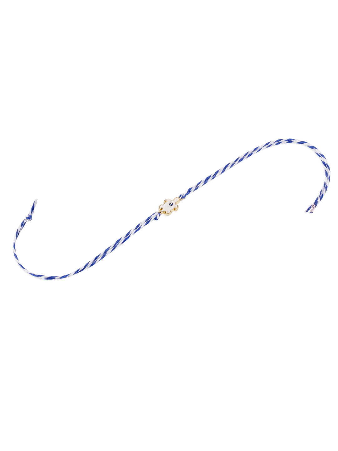 NVR Men Blue Evil Eye Thread Rakhi with Roli Chawal Chandan & Mishri | Swadesiicart
