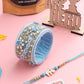 NVR Set of 2 Blue Artificial Stones & Beads Floral Bhaiya Bhabhi Rakhi Combo | Swadesiicart