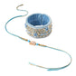 NVR Set of 2 Blue Artificial Stones & Beads Floral Bhaiya Bhabhi Rakhi with Roli Chawal Chandan & Mishri | Swadesiicart