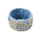 NVR Set of 2 Blue Artificial Stones & Beads Floral Bhaiya Bhabhi Rakhi with Roli Chawal Chandan & Mishri | Swadesiicart