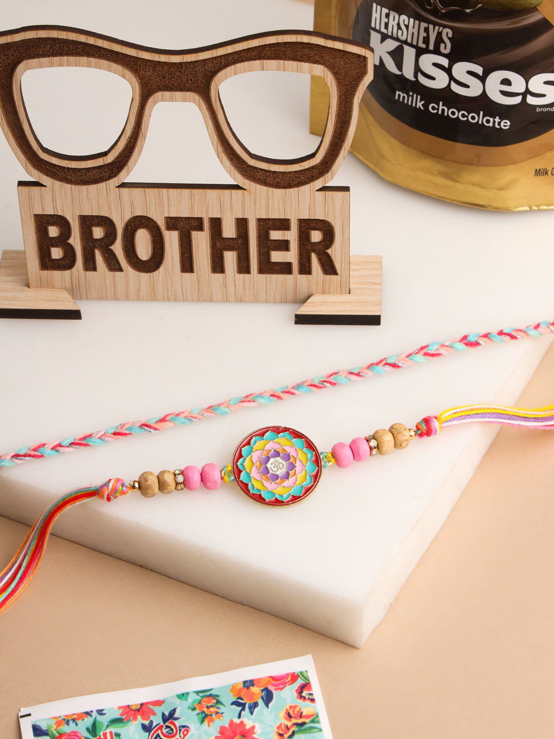 NVR Men Set of 2 Multicolor Artificial Stones & Beads Thread Rakhi Combo | Swadesiicart