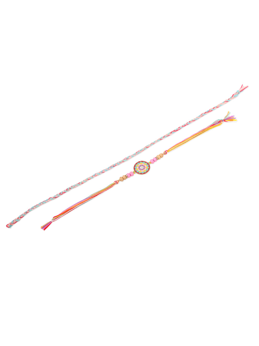 NVR Men Set of 2 Multicolor Artificial Stones & Beads Thread Rakhi Combo | Swadesiicart