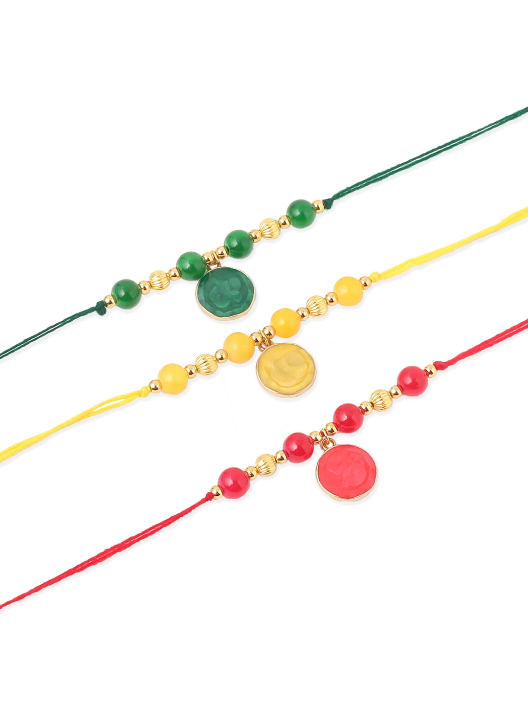 NVR Men Set of 3 Multicolor Artificial Beads Thread Rakhi, Combo for Rakshabandhan | Swadesiicart