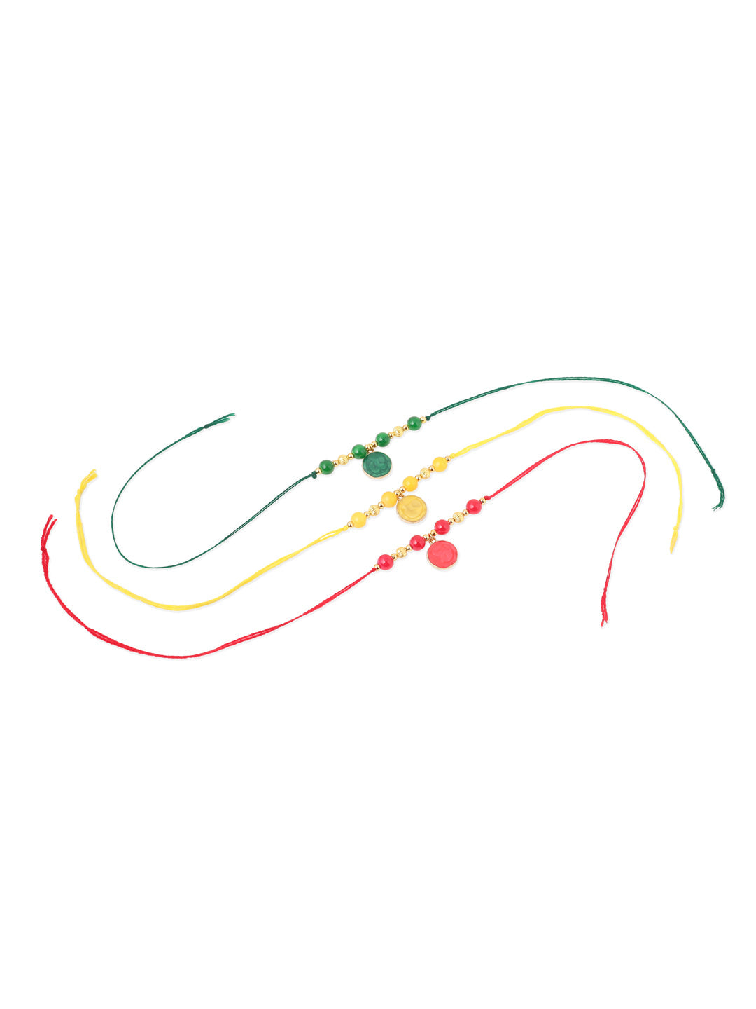 NVR Men Set of 3 Multicolor Artificial Beads Thread Rakhi, Combo for Rakshabandhan | Swadesiicart