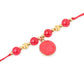NVR Men Set of 3 Multicolor Artificial Beads Thread Rakhi with Roli Chawal Chandan & Mishri | Swadesiicart