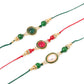 NVR Men Set of 3 Multicolor Artificial Beads & Pearls Thread Rakhi Combo | Swadesiicart