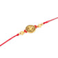 NVR Men Set of 3 Gold Toned Thread Rakhi with Roli Chawal Chandan & Mishri - Swadesiicart