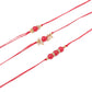 NVR Men Set of 3 Red Artificial Beads & Pearls Thread Rakhi, Combo for Rakshabandhan - Swadesiicart