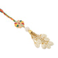 NVR Set of 2 Artificial Beads & Sea Shell Floral Design Bhaiya Bhabhi Rakhi with Roli Chawal Chandan & Mishri | Swadesiicart
