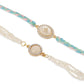 NVR Set of 2 White Pearls & Artificial Beads Bhaiya Bhabhi Rakhi with Roli Chawal Chandan & Mishri - Swadesiicart