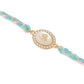 NVR Set of 2 White Pearls & Artificial Beads Bhaiya Bhabhi Rakhi with Roli Chawal Chandan & Mishri - Swadesiicart