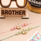 NVR Men Set of 2 Artificial Stones & Beads Floral Design Thread Rakhi Combo | Swadesiicart
