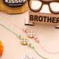 NVR Men Set of 2 Artificial Stones & Beads Floral Design Thread Rakhi Combo | Swadesiicart
