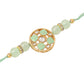NVR Men Set of 2 Artificial Stones & Beads Floral Design Thread Rakhi with Roli Chawal Chandan & Mishri - Swadesiicart