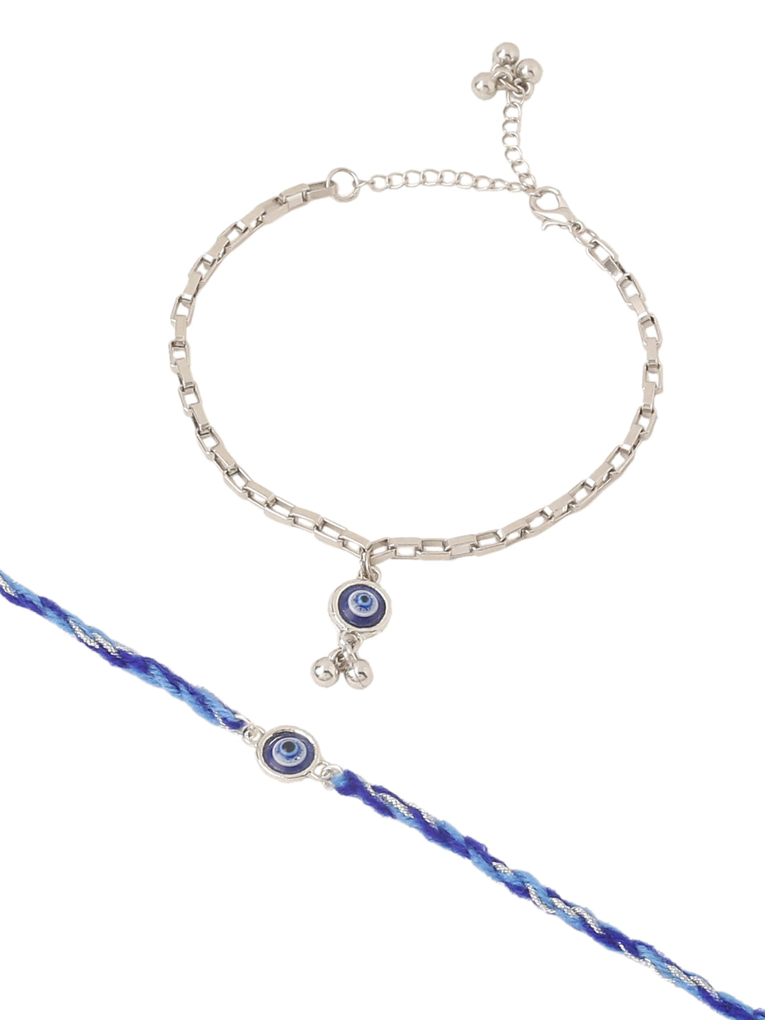 NVR Set of 2 Blue Evil Eye Bhaiya Bhabhi Rakhi, Combo for Rakshabandhan | Swadesiicart